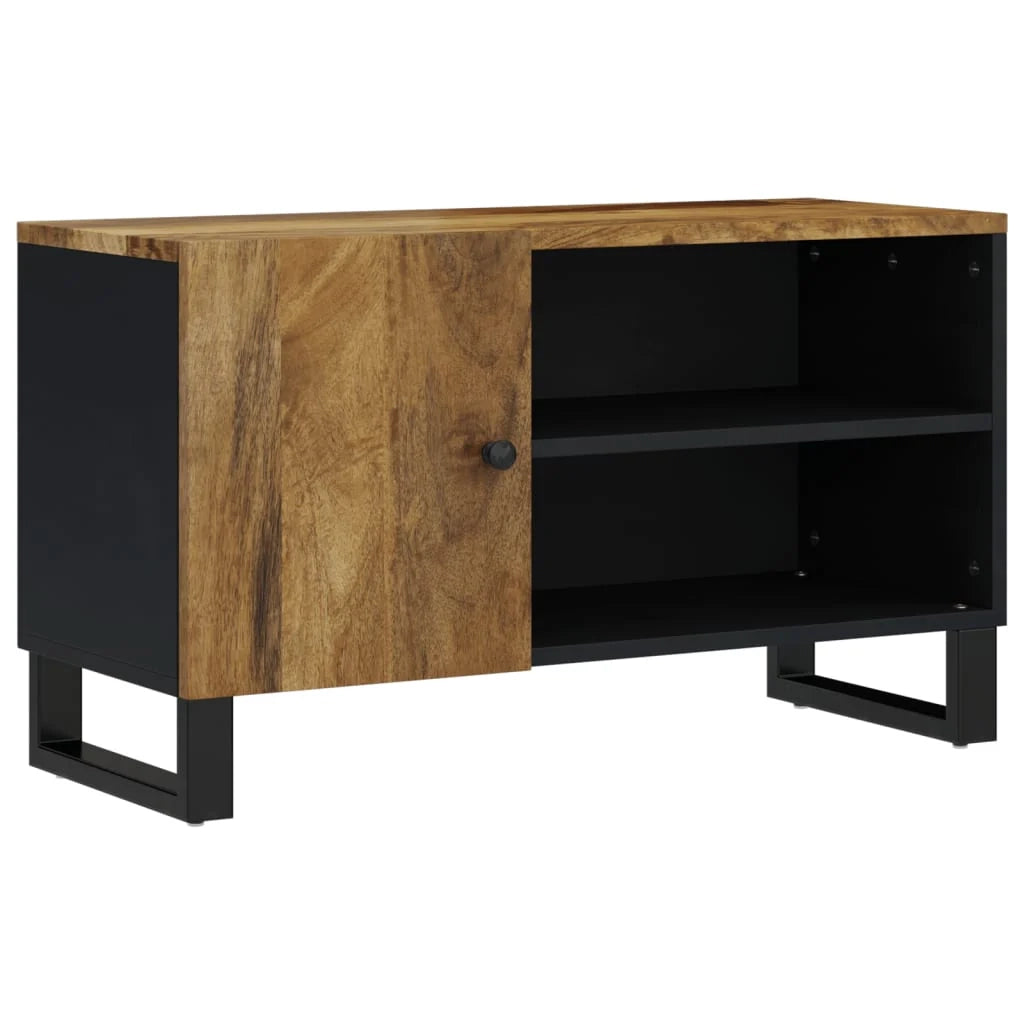 Mobile TV multimediale mensola TV credenza TV sala da pranzo soggiorno camera da letto 80 x 33 x 46 cm legno di mango e marrone ingegnerizzato 02_0026241