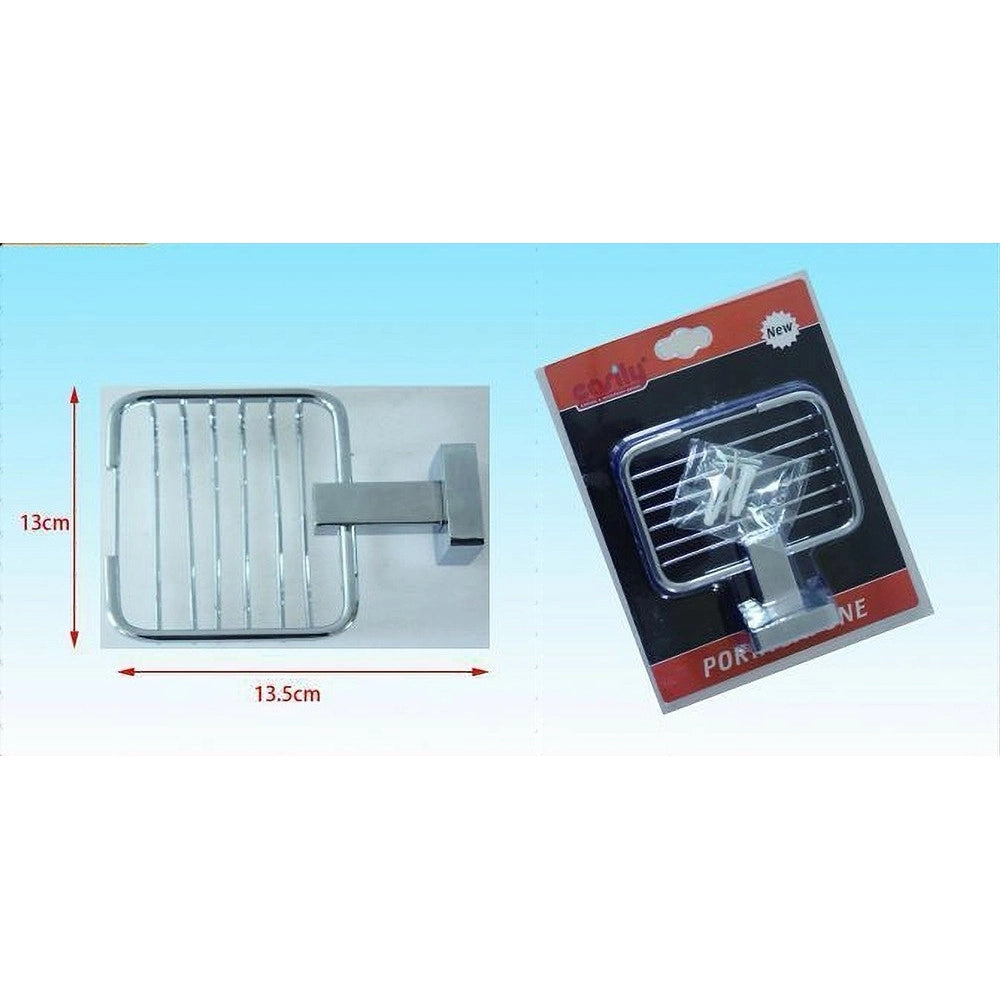 Trade Shop - Mensola Bagno Doccia Porta Sapone Saponetta Quadrata Fissaggio A Parete 52206a -
