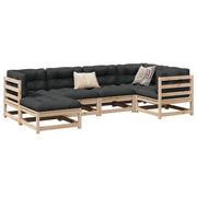Set Divani Giardino 6 pz con Cuscini in Legno Massello di Pino 3299523