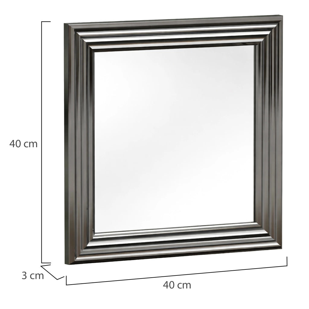 Ortona, Specchio Modulabile, 40x40h cm Argento