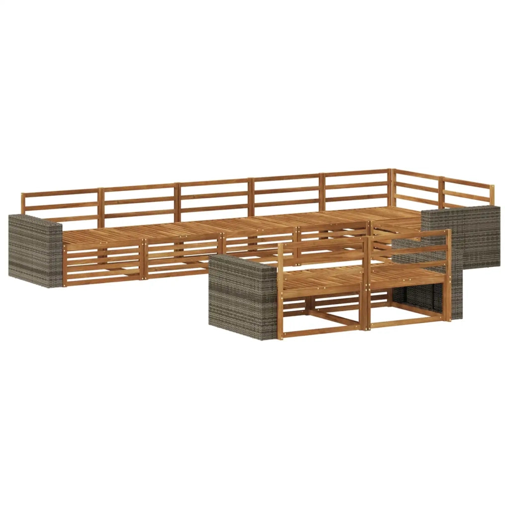 Set di divani da esterno 8 pz Naturale 3383517