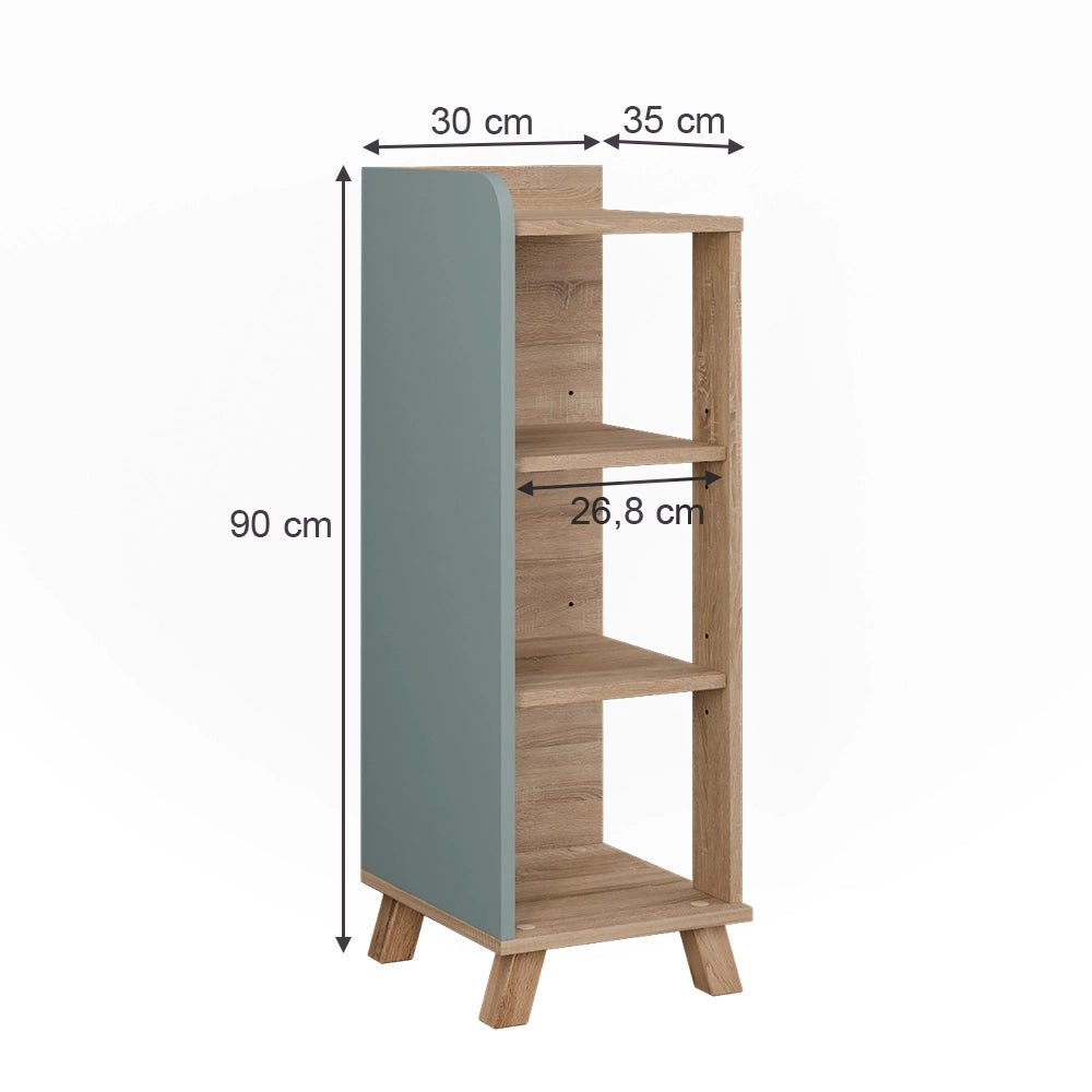 Vicco Mobiletto midi Sonoma/blu 30 x 90 cm con 4 ripiani