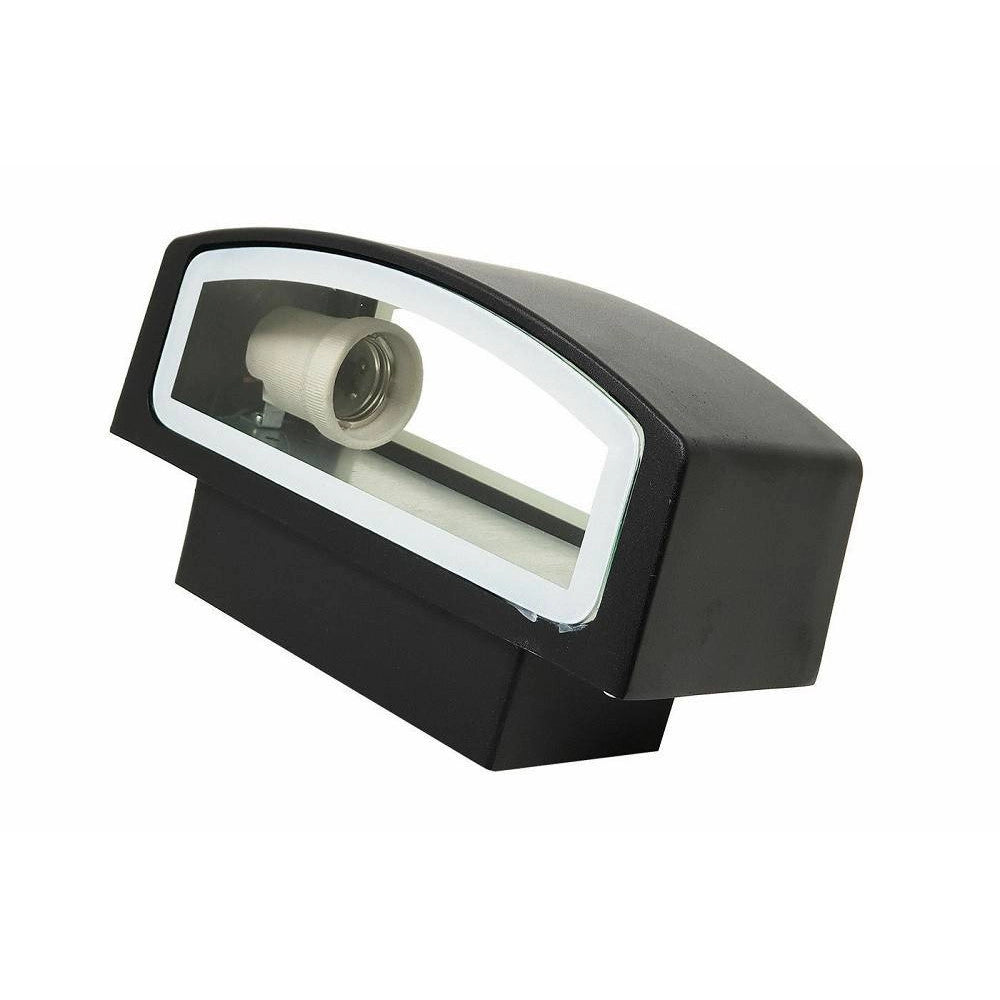 Trade Shop - Applique Esterno 2 Vie E27 Max 60 Lampada Faretto Da Parete Luce Plafoniera 910 - Nero