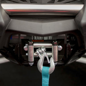 Set Argano elettrico 907kg 12V con fune d'acciaio 12,5m 1CV e guida a rulli da 907-1587kg