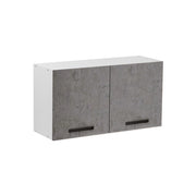 Pensile sopracappa grigio cemento con 2 ante da cucina Cm 90x32xh49