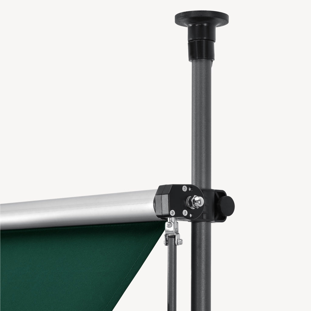 Tenda da Sole a Muro con Pali di Supporto Telescopici Parasole 250 x 120 cm (LxP) Verde Scuro pro.tec