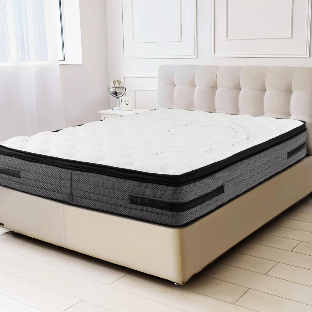 Materasso in Memory Foam 32 cm, Materasso alla Francese 140 x 200 cm con Rivestimento in Tessuto a Maglia, 7 Zone, Ideale per Appartamento Dormitorio Hotel