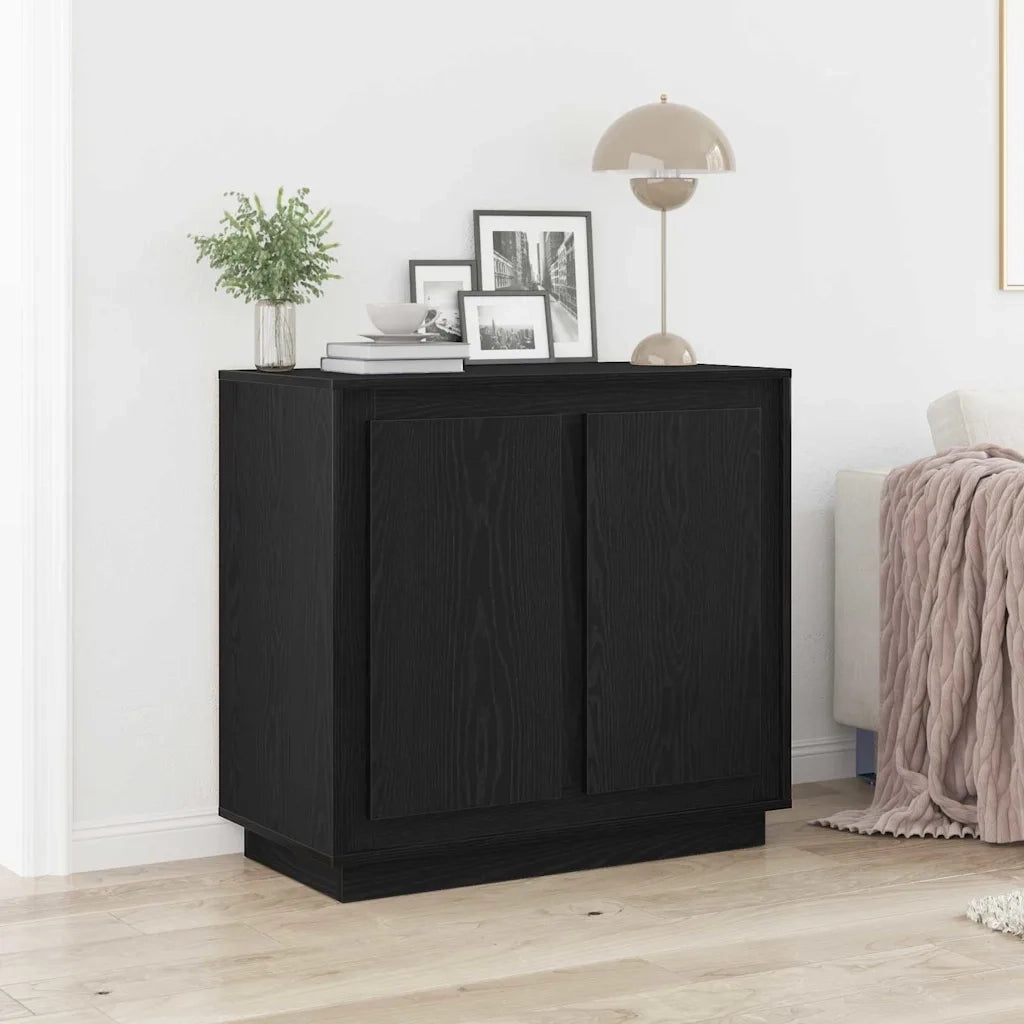 Credenza-Buffet-Armadio da cucina Rovere Nero 80 x 40 x 75 cm Legno multistrato 118909