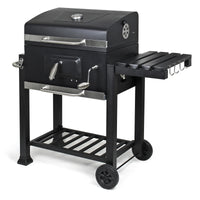 Barbecue a carbone carrellato con coperchio termometro altezza carbone regolabile BBQ a carrello