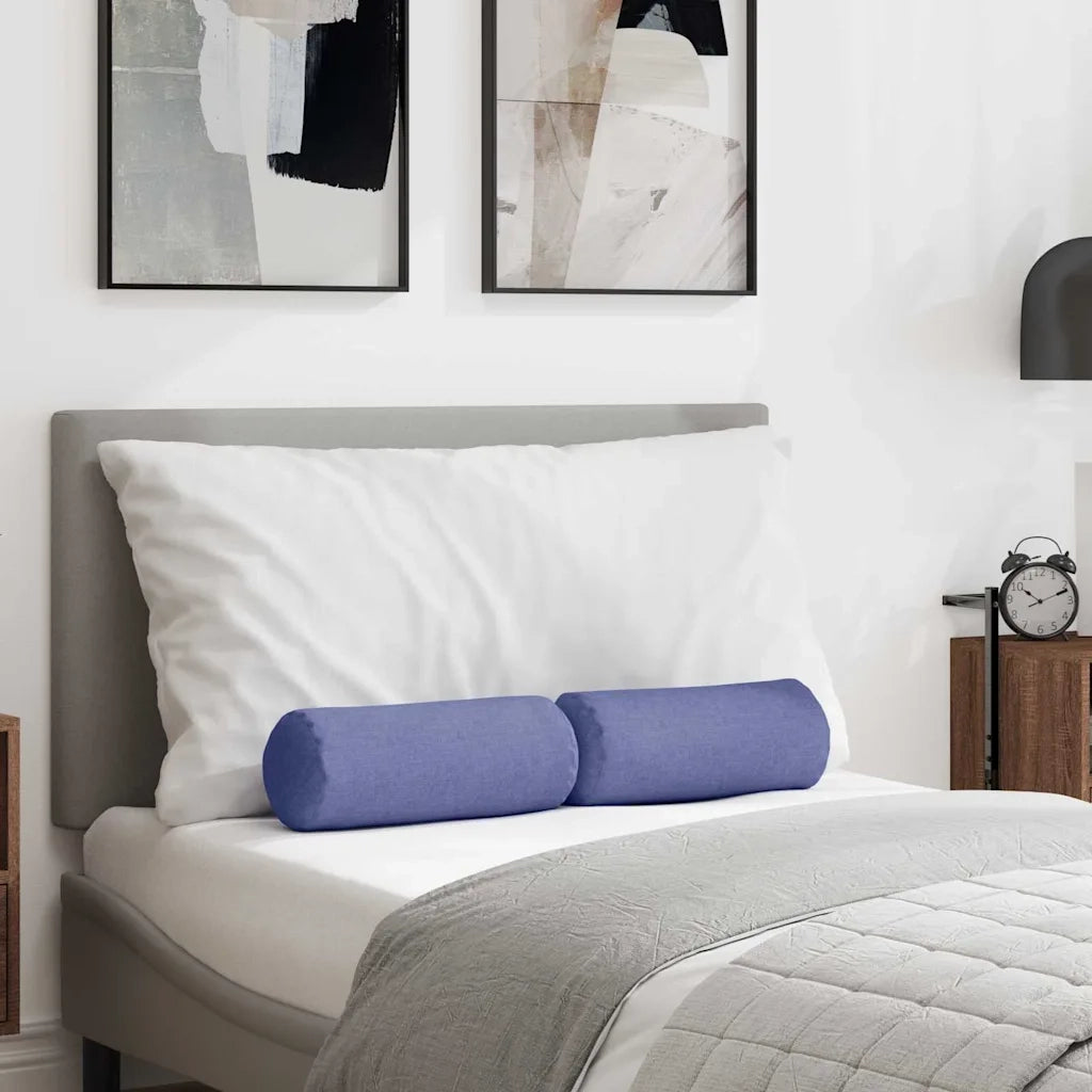 Cuscini a rullo 2 pz | Cuscini per sedie Blu jeans ? 15 x 40 cm Tessuto