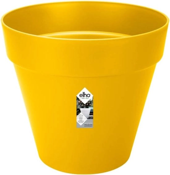 Vaso per Fiori Sferico per Esterno con Serbatoio d'Acqua e Ruote - Ø 38.5 cm - Giallo/Arancione