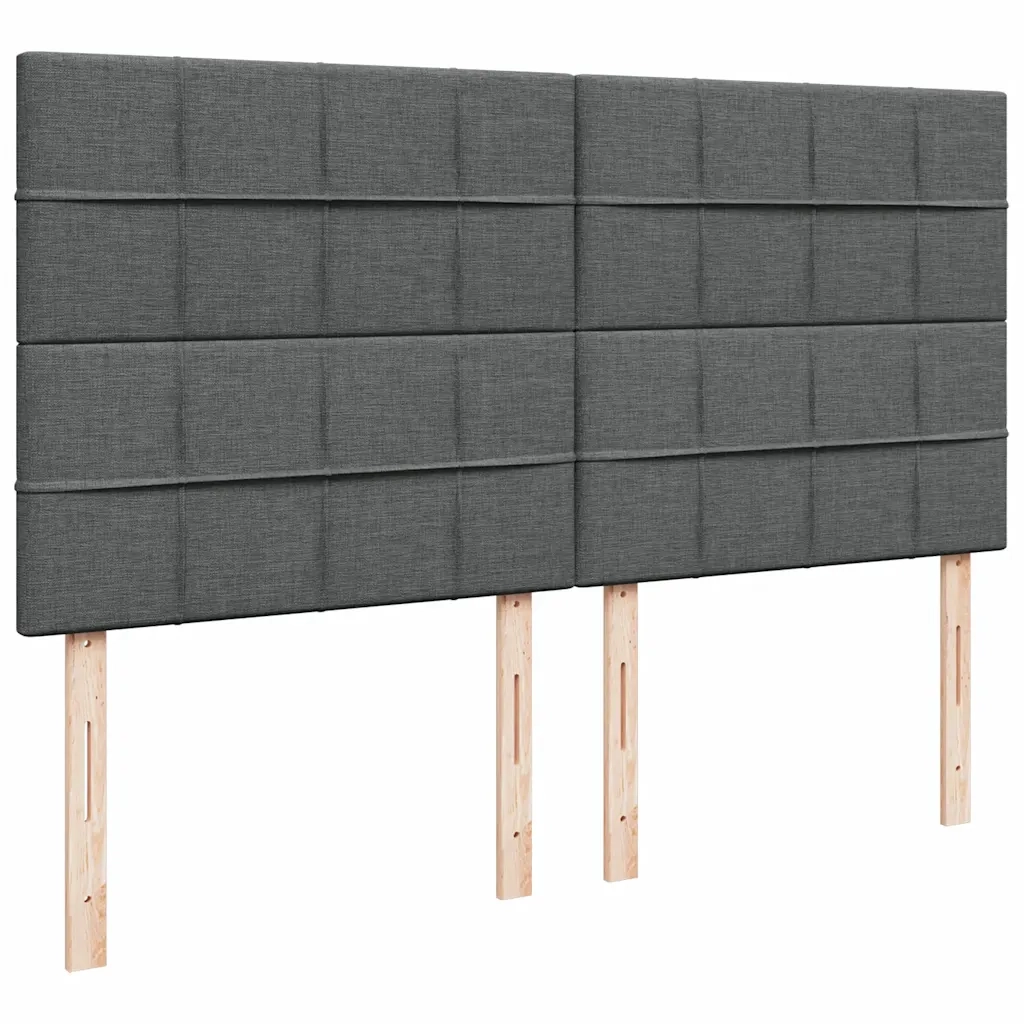 Giroletto a Molle con Materasso Grigio Scuro 180x200 cm Tessuto