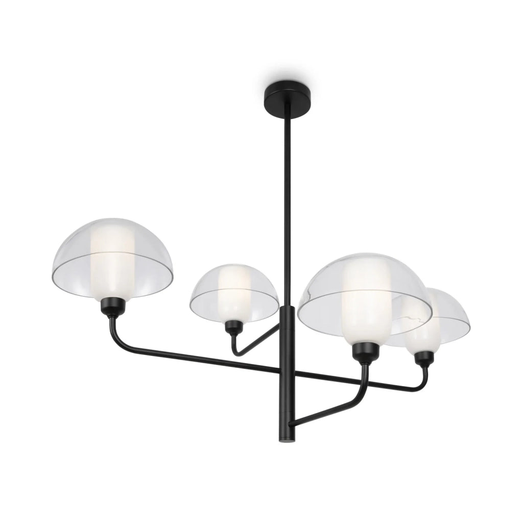 Maytoni Lampadario moderno Memory 4 luci E14 nero metallo ceramica
