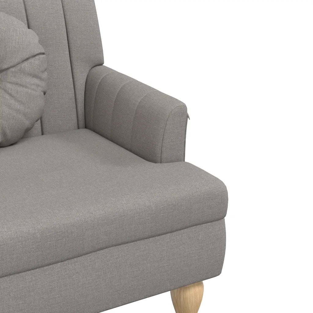 Panca con Cuscini Tortora 113x64,5x75,5 cm in Tessuto CFW8623510