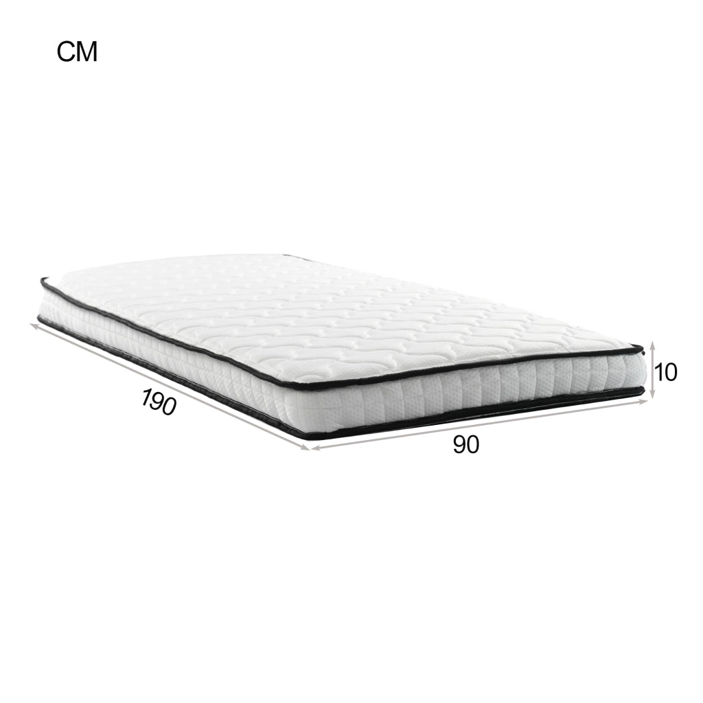 OKWISH Materasso a Molle 90×190 cm, Materasso Singolo H3, Design Ergonomico e Sollievo Lombare, senza Materasso, Bianco