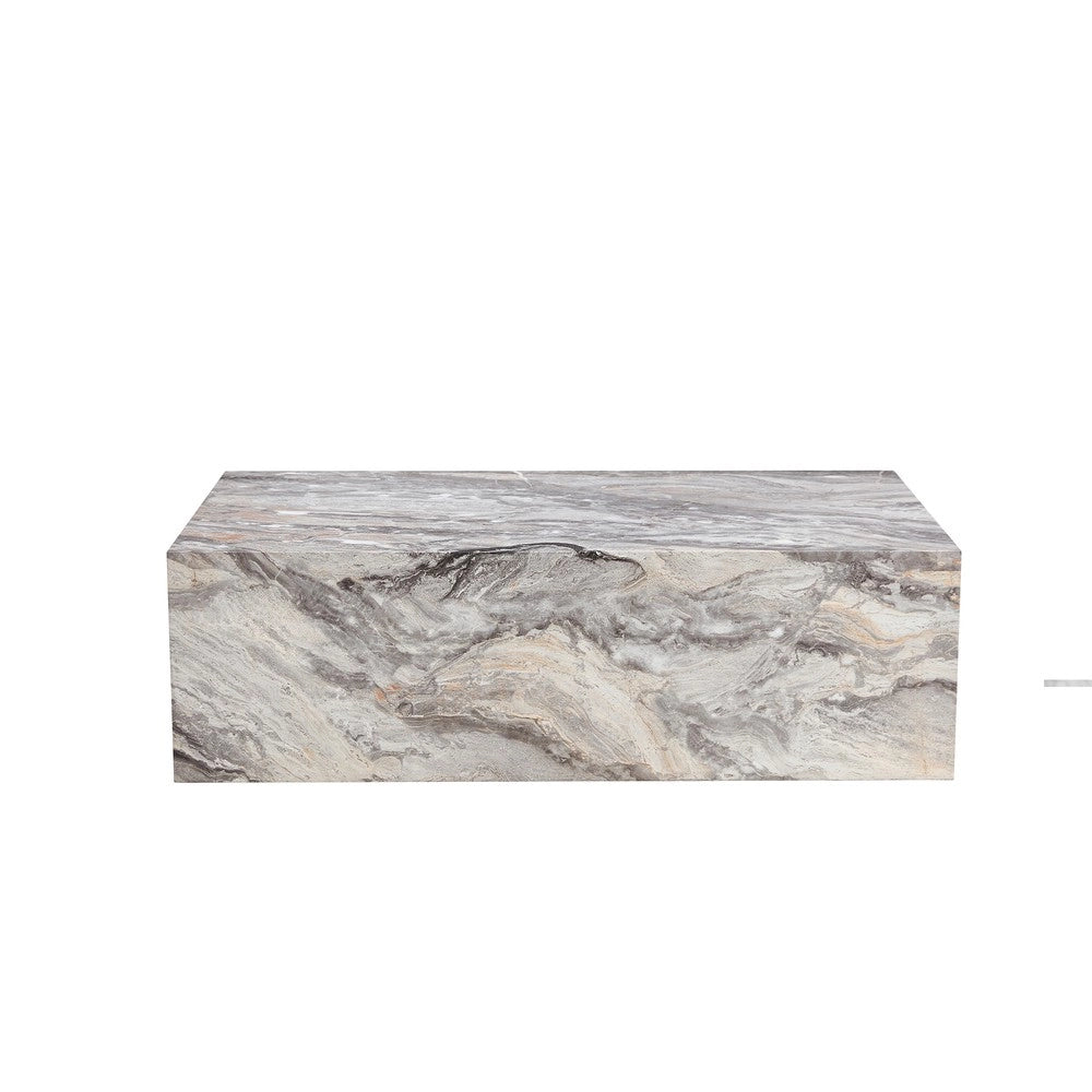 Tavolino da Caff¨¨ Rettangolare ¨C MINIMAL ¨C Effetto Marmo, MDF, Grigio, 90x50x30 cm
