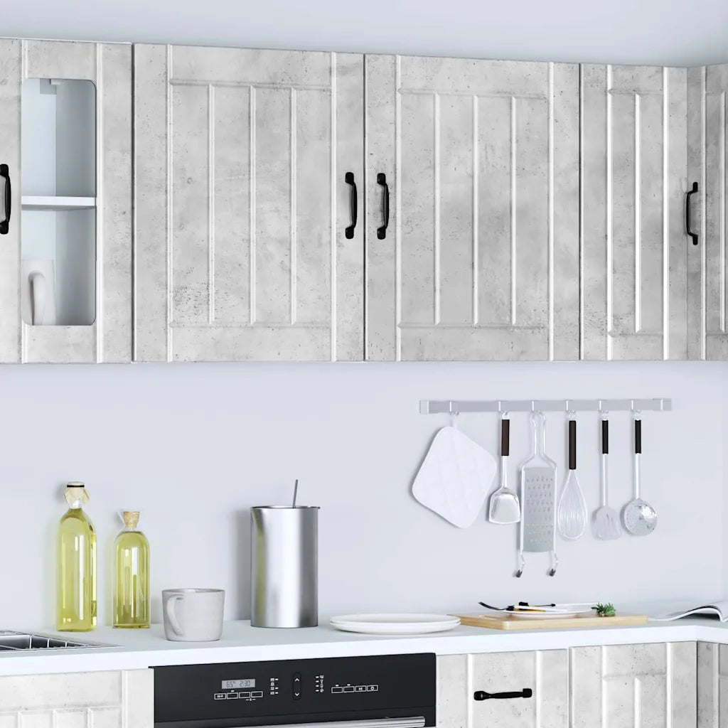 Pensili da cucina 2 pz Lucca in Legno Multistrato Grigio cemento 853806