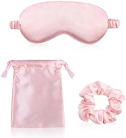 Set di occhiali da notte in seta per gli occhi - Occhiali da notte per donne - Occhiali da notte in seta morbidi - Satin, Occhiali da notte per la notte - Occhiali da notte a rete (rosa)