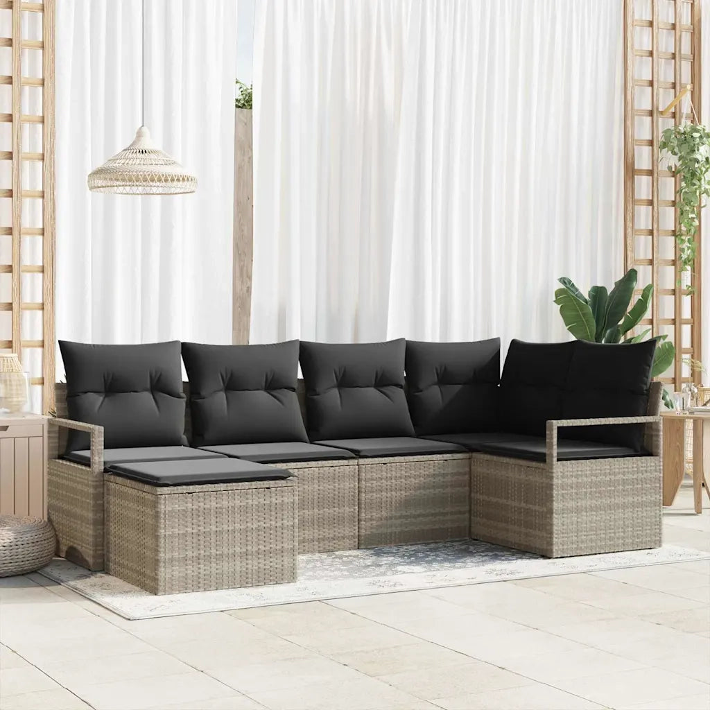 Set di divani 6 pcs Grigio chiaro polyrattan 3346452