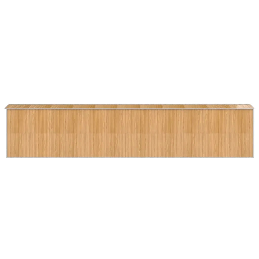 Casetta da giardino cabina ripostiglio capanno da esterno capanno per attrezzi robusta colore chiaro 192 x 938 x 223 cm acciaio zincato marrone 02_0022311