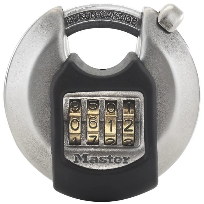 BLOCCO MASTER Lucchetto a disco esterno combinato - Alta sicurezza - Impugnatura protetta