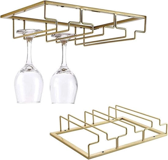 Sostegno per bicchieri da vino, ripiegabile, supporto per bicchieri da vino in acciaio per appendere piatti e coppe alla parete del mobile bar, cucina
