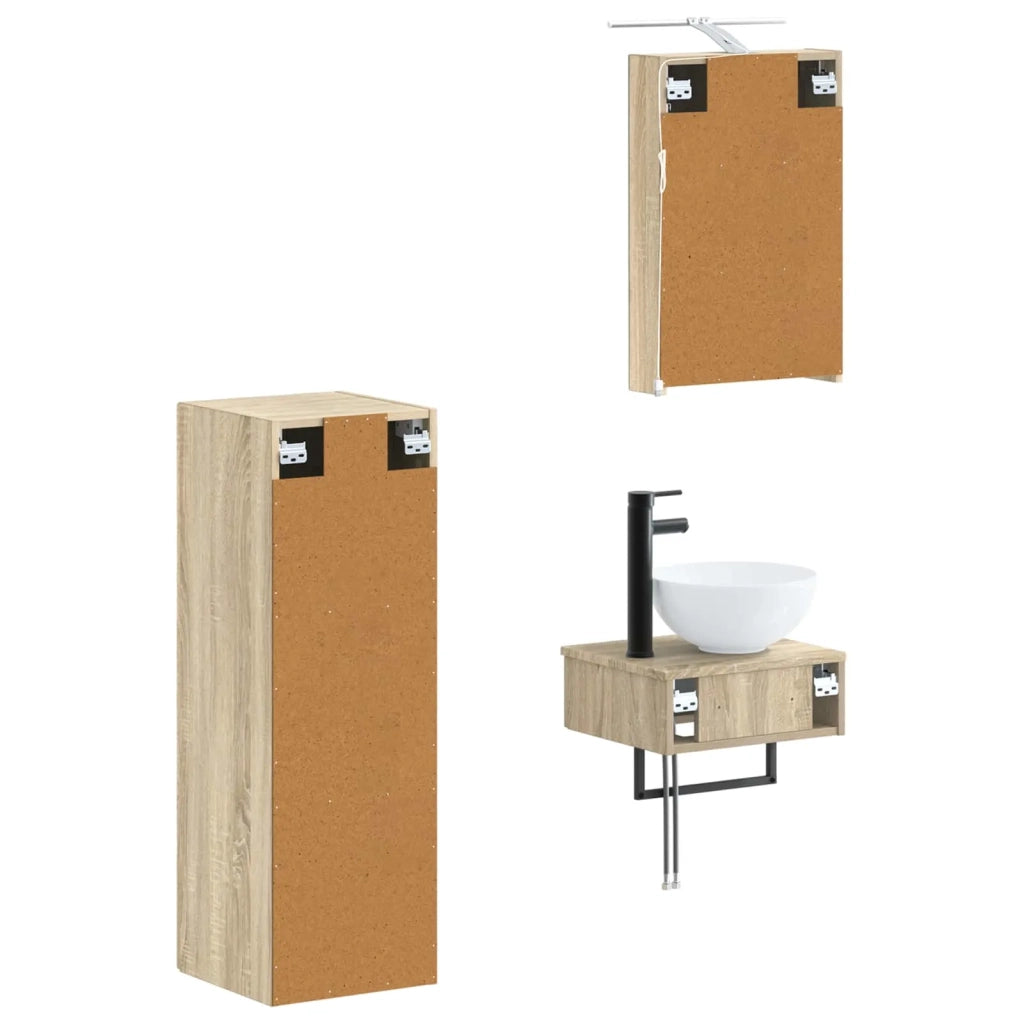Set di Armadi da Bagno 4 pcs Rovere Sonoma 40 x 10,5 x 60,5 cm 3407361