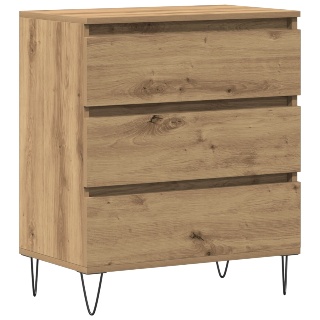 Credenza con Cassetti Rovere Artigianale 60x35x70 cm Legno Ingegnerizzato