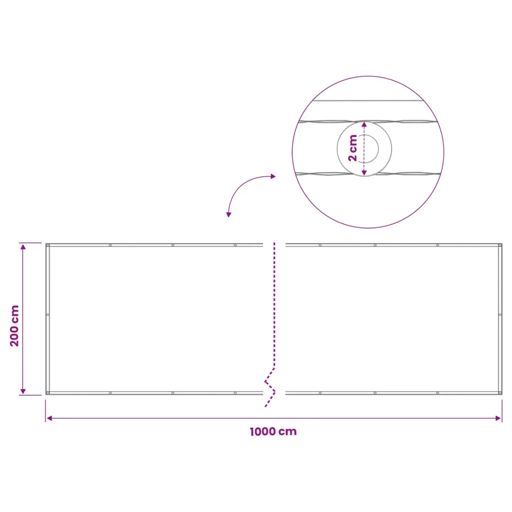 Schermo di Privacy per Balcone-Pannello per privacy 200 x 1000 cm 181529