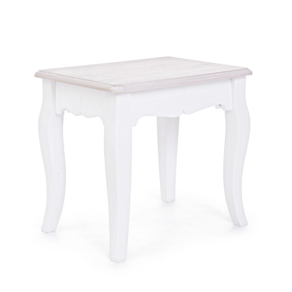 Sgabello Legno Bianco Rustico da Interno - CAROLINE