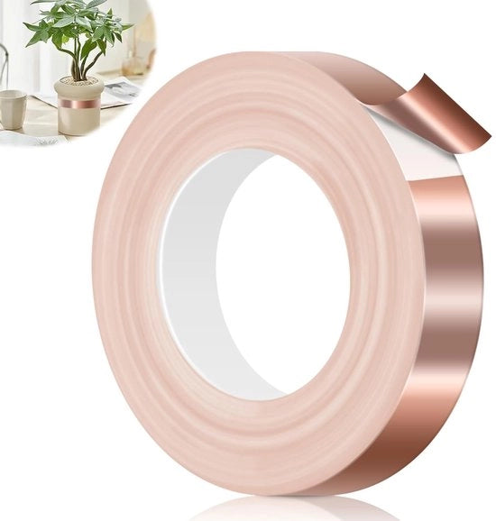 Tappetura contro Lumache - 50mm x 30m - Foglio di Rame - Tappetura Elettrica - Schermatura EMI - Tappetura Autoadesiva di Rame - Protezione Lumache - Letti Elevati - Tappetura per Giardino - Difesa contro Lumache