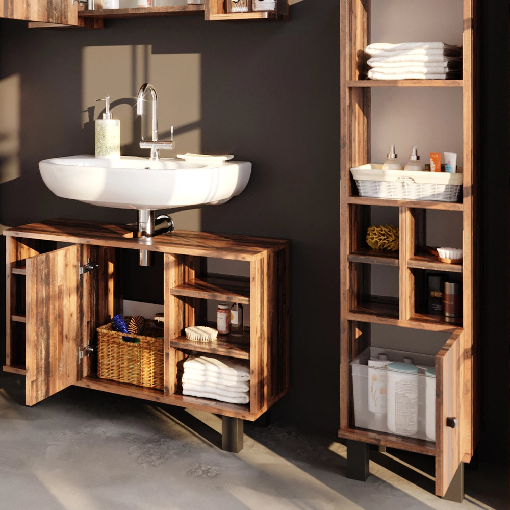 Mobiletto bagno Fynn Rovere rustico 30 x 130.6 cm porta piccola Vicco
