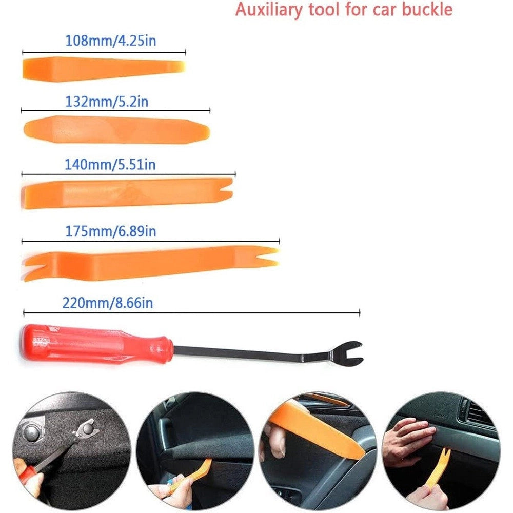 Trade Shop - Set 229pz Clip Di Fissaggio Auto Rivetti Plastica Strumento Rimozione Pannello -