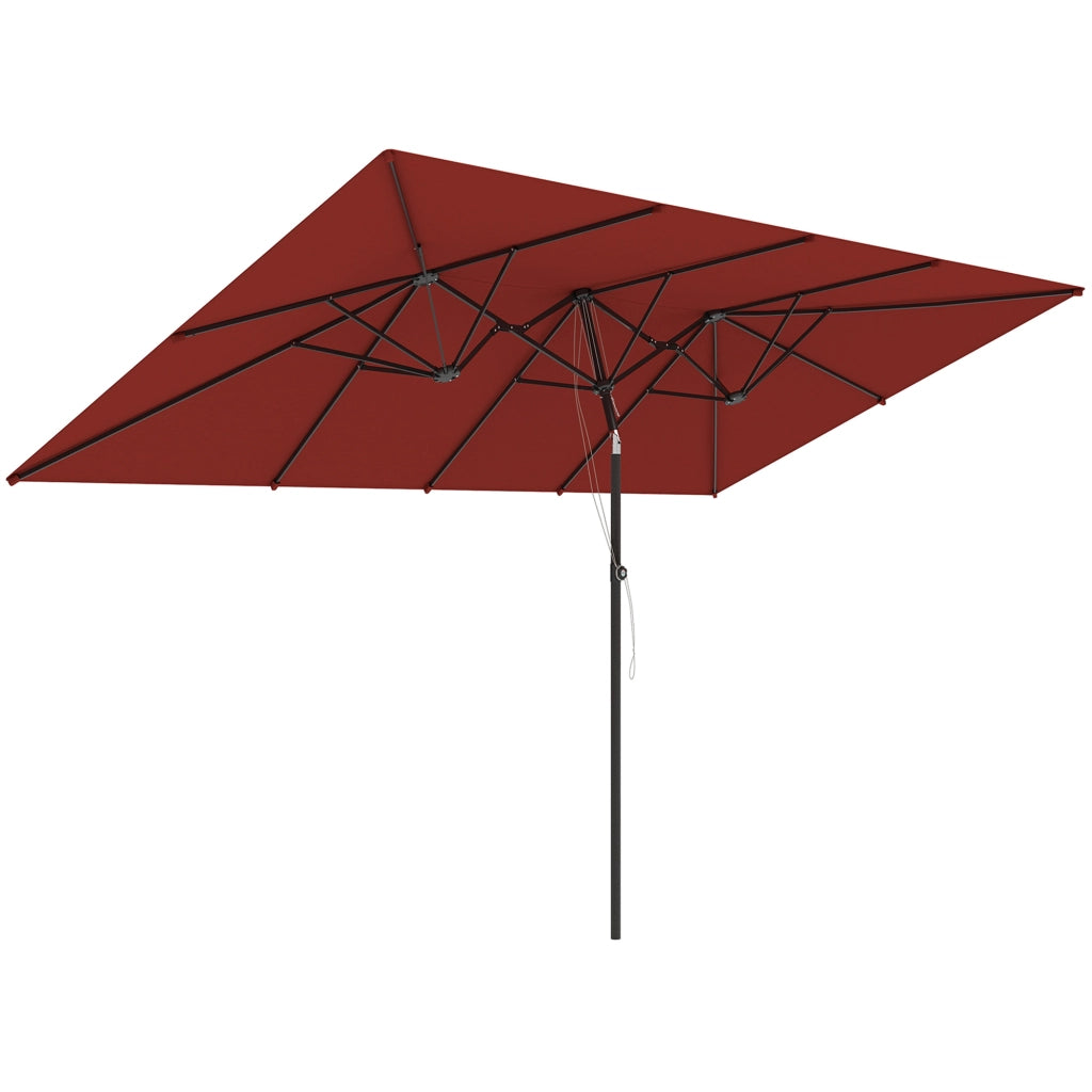 Ombrellone da giardino regolabile in altezza e inclinabile ¨C zephmum ¨C 150x295x170-214 cm rosso vino