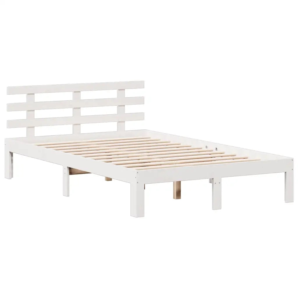 Letto Libreria senza Materasso Bianco 135x190 cm Legno di Pino 3322787