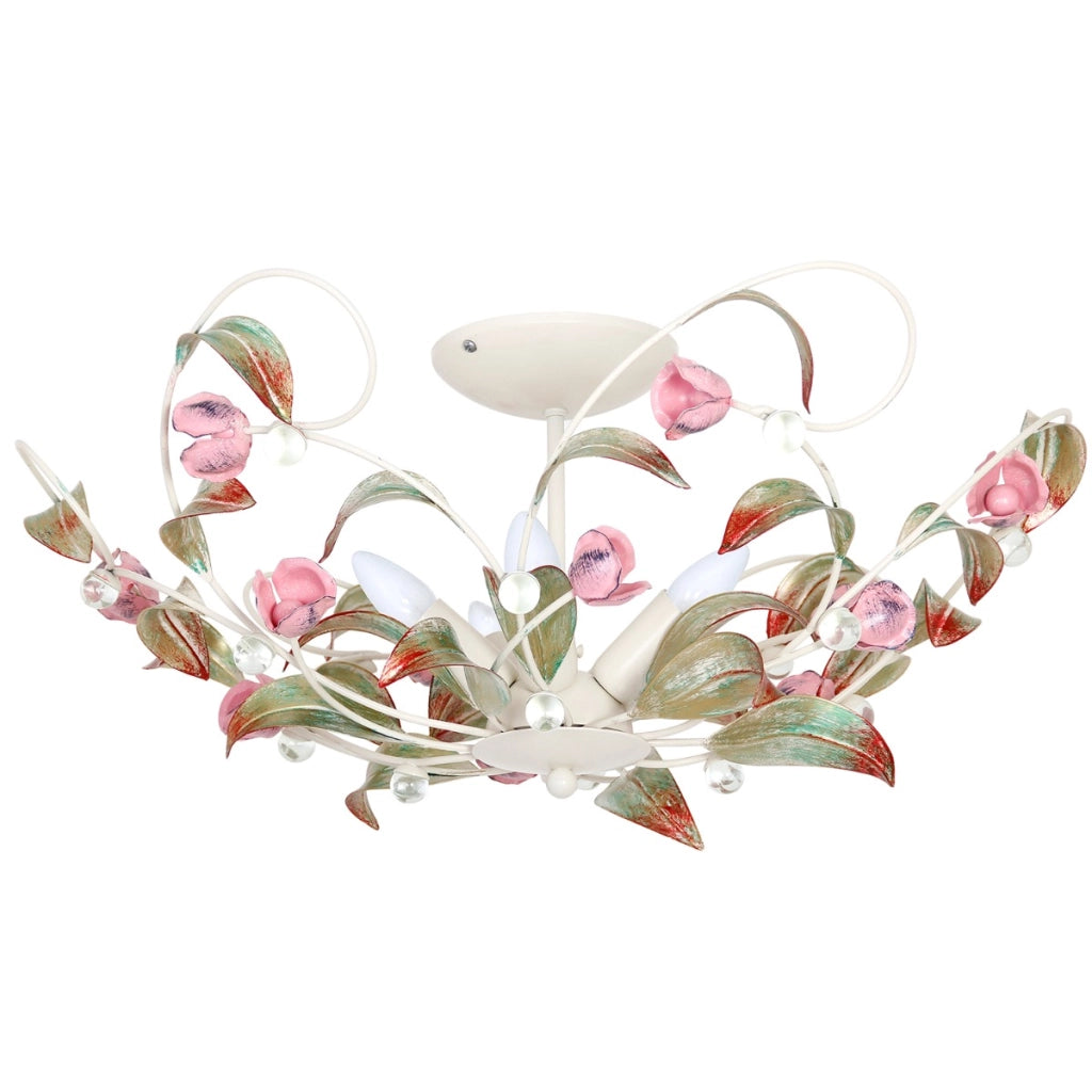 Plafoniera Rose multicolore fiori 5xE14 metallo Luminex