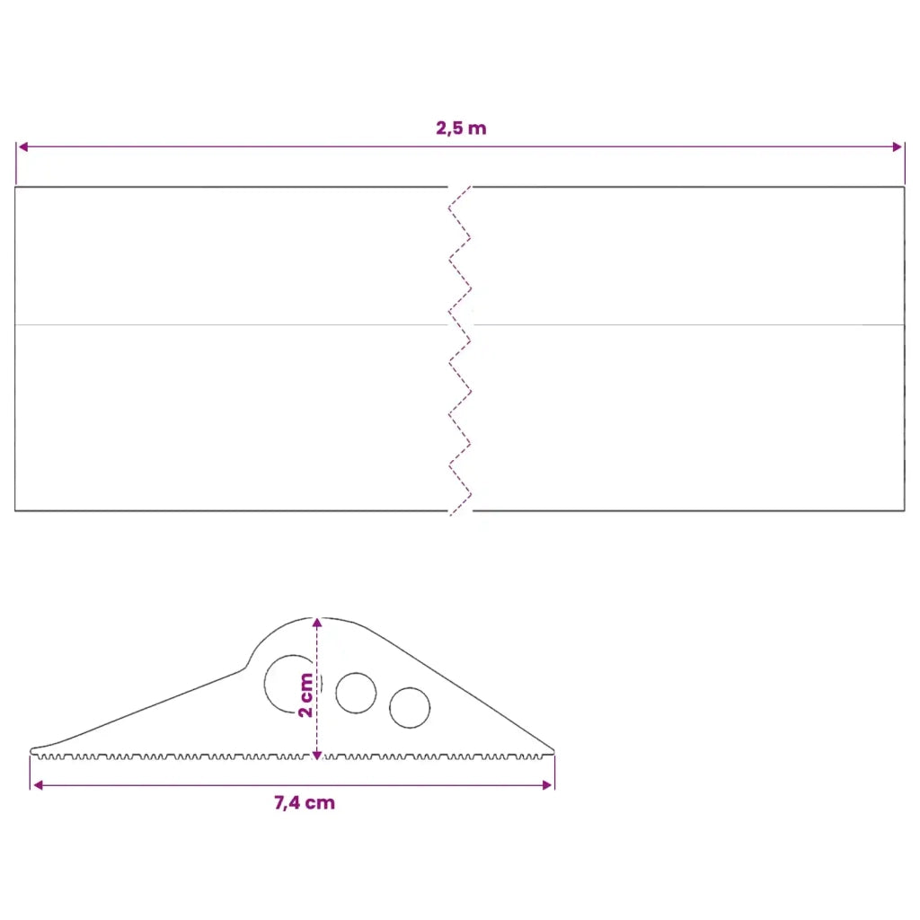 Guarnizione per pavimento del garage Nero 74 x 20 mm 2,5 m 42038265