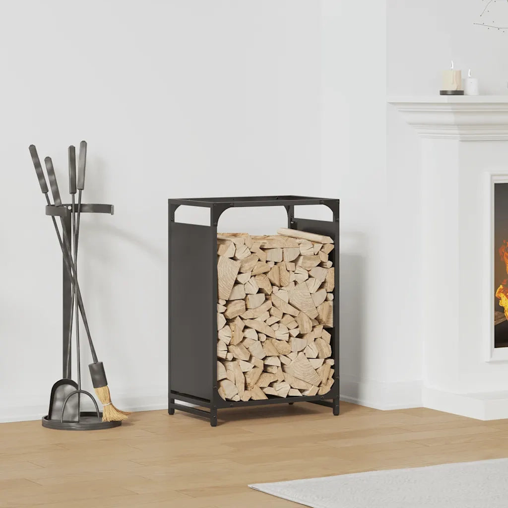 Rastrelliera per Legna da Ardere Nera 44x28x65 cm CFW3766901