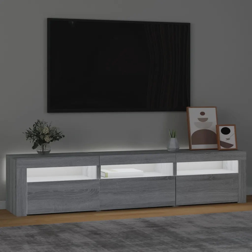 Mobile Porta TV con Luci LED Grigio Sonoma 180x35x40 cm 3152760