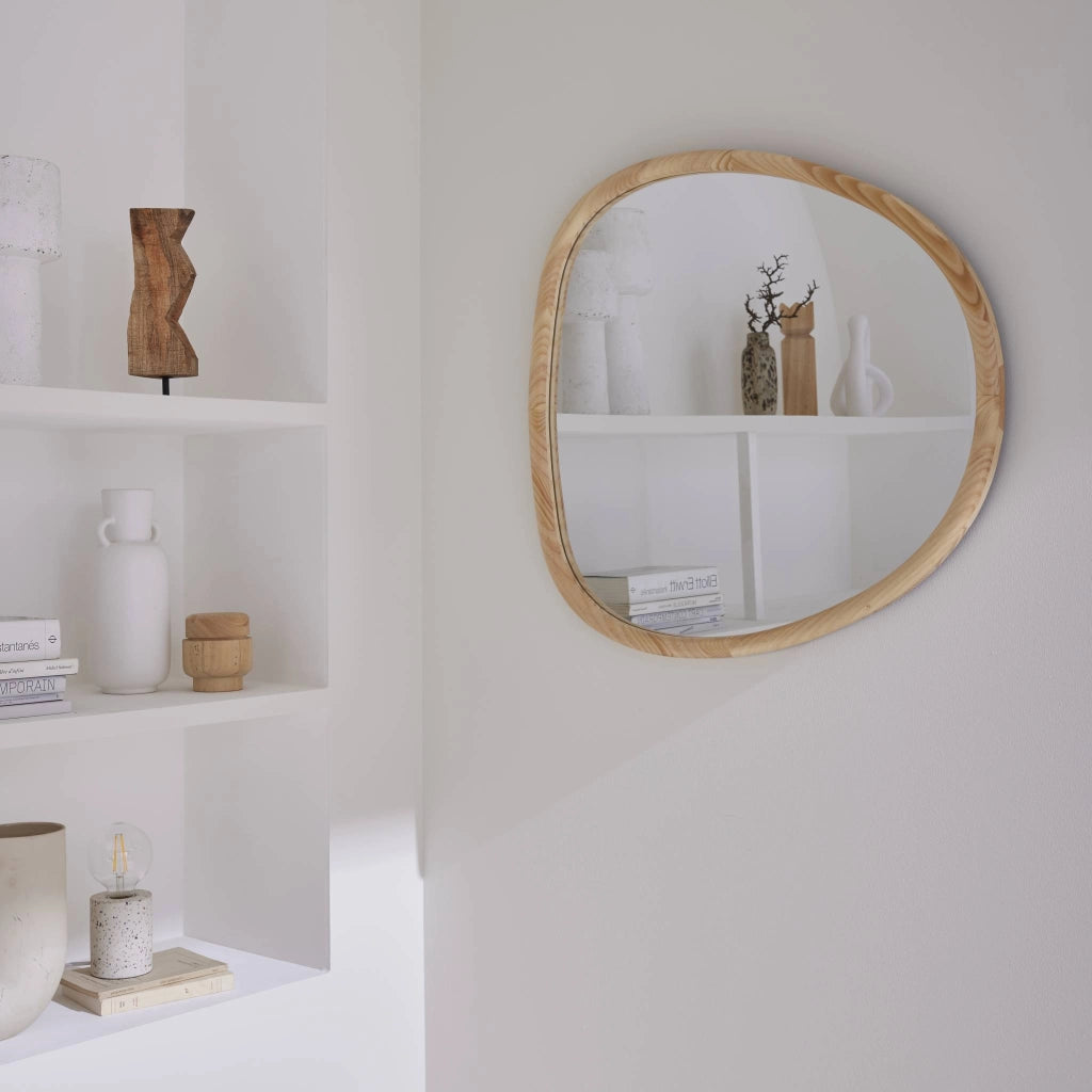 Specchio in legno di abete, 75cm, marrone naturale