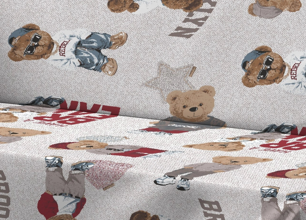 Telo Arredo Granfoulard Copritutto Salvadivano 100% Cotone Dis. Teddy - Matrimoniale - Beige