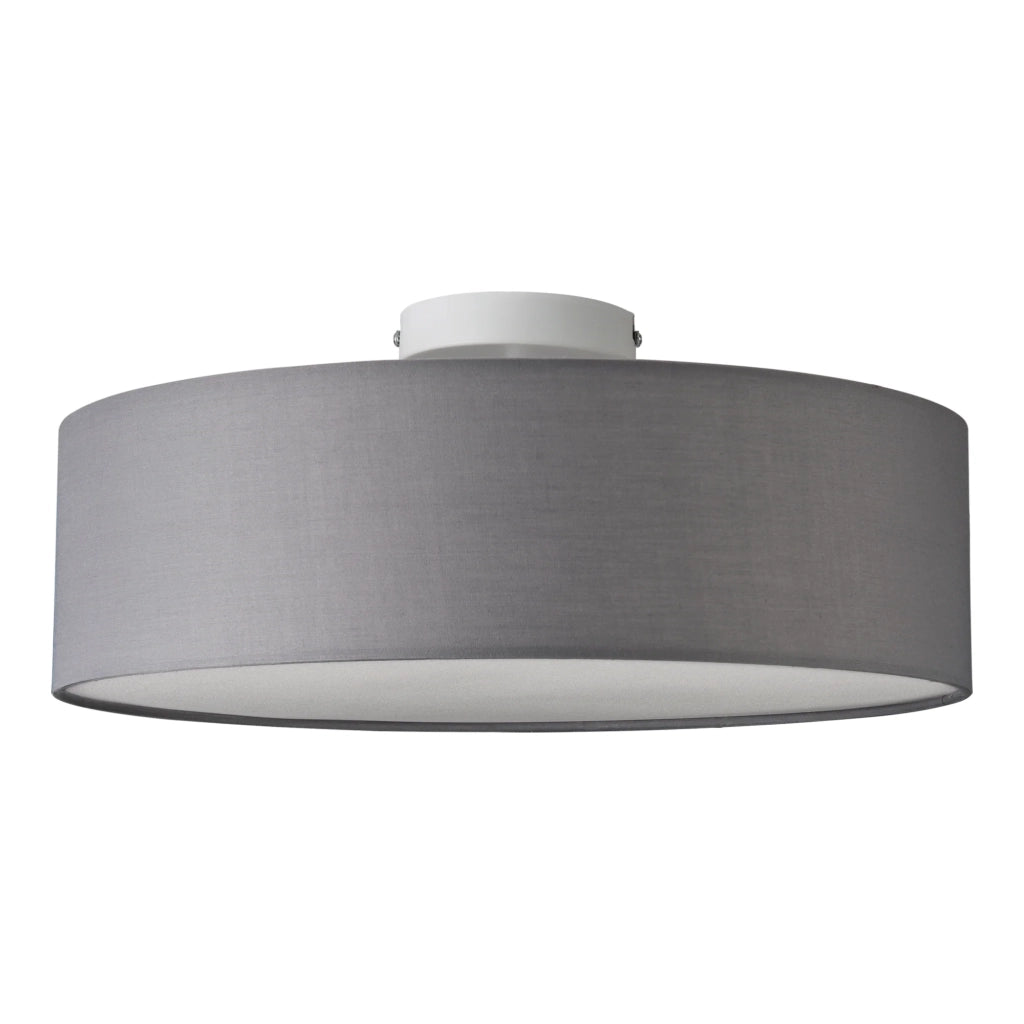 Moderna ed elegante plafoniera con 3 attacchi E27 plastica tessuto organza diametro 45 cm grigio e bianco 03_0005933