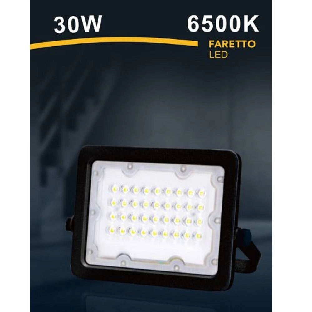 Trade Shop - Faro Faretto Led Proiettore Esterno Nero 30w Ip65 Luce 6500k 4000k 3000k Fs30w-n -