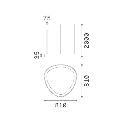 Lampada a Sospensione Gemini Led 56W Luce Naturale Bianco Altezza Regolabile Ideal Lux