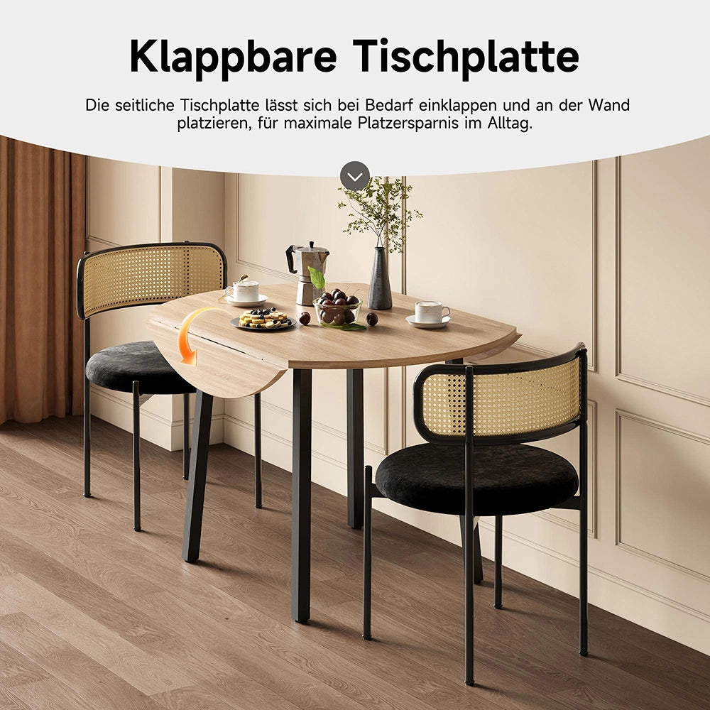 Tavolo pieghevole-Xylo-100x100cm rotondo metallo adatto piccoli spazi