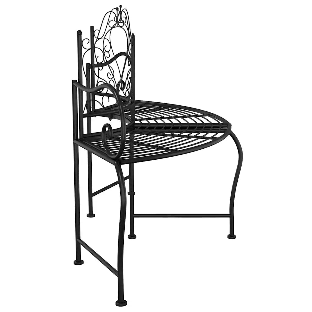 Panca da Giardino | Panchina per Albero 150 cm Nera in Acciaio