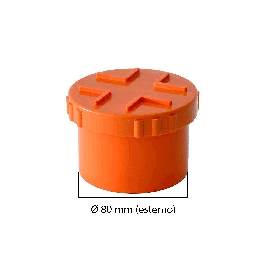 Tappo a vite in pvc : Colore - Arancio, Diametro - 80