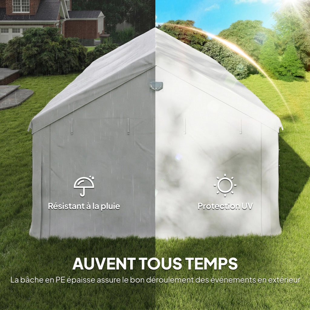 Tenda da Giardino ¨C zephmum ¨C 4x6m Bianco Struttura Acciaio