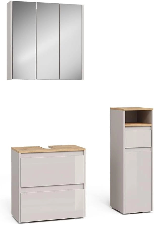 Set di mobili da bagno Majest, Cashmere/Artigianale, 3 parti