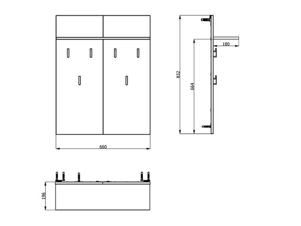 Igliano, Appendiabiti set Fissaggio a Muro Incluso, 83h cm Beige